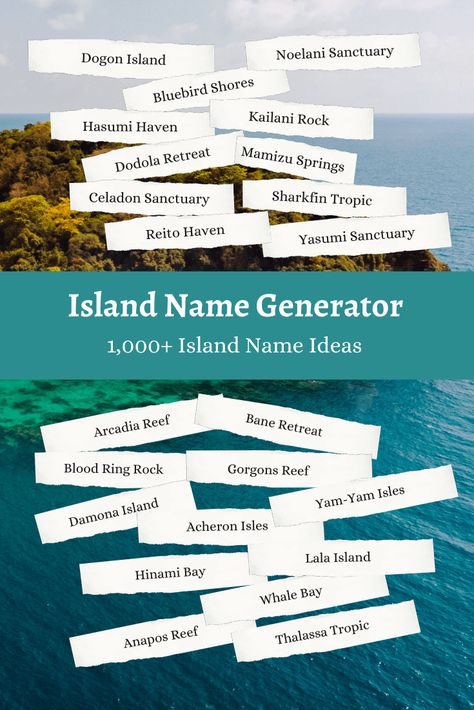 Generate over 1,000 cool island name ideas with our fantasy island name generator. From spooky island names to cute island ideas. Island Name Ideas, Fantasy Kingdom Names, School Names Ideas, Fantasy City Names, Island Names, Spooky Island, Kingdom Names, Aesthetic Island, Fantasy Story Ideas