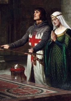 Edmund Blair Leighton, Pre Raphaelite Art, Crusader Knight, John Everett Millais, Medieval Ages, Knight Art, Pre Raphaelite, Mythology Art, Medieval Knight