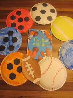 sports themed preschool activities - Google Search, This would be great if you were doing a balls study. Sport Themed Crafts, Olympic Crafts, Sports Crafts, Paper Plate Craft, Summer Preschool, Sport Craft, Creative Curriculum, Vbs Ideas, Sports Camp