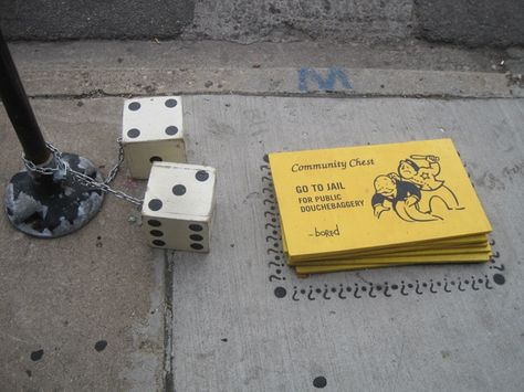 The City as Lifesize Monopoly Board #streetart Protest Design, Life Size Games, Community Architecture, Street Art Ideas, Chicago Street Art, Cool Objects, Monopoly Board, Monopoly Game, Photography Street