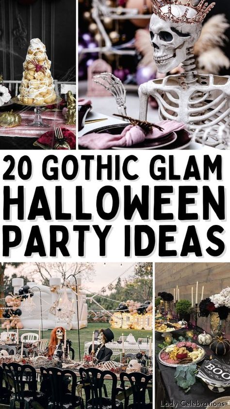 Halloween parties are so much fun, and if you’re looking to host a party that stands out from the usual spooky fare, it’s time to go glam.

Lets check out why glam Halloween party ideas are fantastic and share some dazzling tips to help you plan the perfect event.

A glamorous Halloween party combines the eerie and the elegant, creating an unforgettable experience for your guests. | Lady Celebrations | Gothic Glam Halloween Party Aesthetic Boujee Halloween Party, Upscale Halloween Party, Gothic Party Ideas, Gothic Garden Party, Spooky Birthday Party Ideas, Goth Birthday Ideas, Halloween Party 2024, Goth Birthday Party Ideas, Spooky Spa