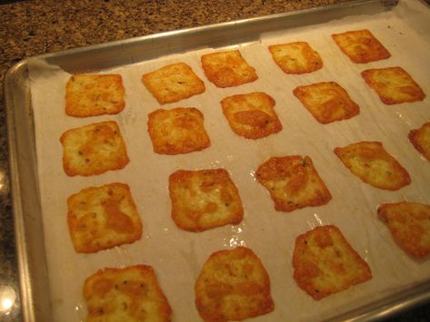 These are the cheese crackers I like to make when I’m out of fresh jalapenos as well as those pickled in a jar.  They get nice and crispy if browned properly.  I ALWAYS have Monterrey Jack ch… Baked Peppers, The Best Keto Recipes, Low Carb Crackers, Best Keto Recipes, Cheese Chips, Cheese Stuffed Peppers, Cheese Crisps, Keto Cheese, Colby Jack Cheese