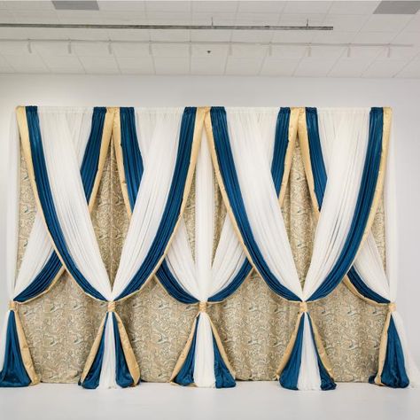 Gold & Teal Backdrop | 14 x 16 Ceremony Backdrop Wedding Draping Backdrop, Teal Backdrop, Wedding Draping, Curtain Backdrop, Concert Stage Design, Wedding Stage Backdrop, Wedding Backdrop Design, Curtain Backdrops, Stage Backdrop