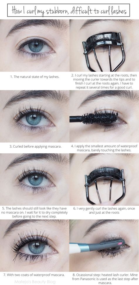 Straight Lashes How To Curl, Curl Lashes Tips, Curl Eyelashes Tips, How To Curl Straight Lashes, How To Curl Lashes Naturally, How To Curl Bottom Lashes, Eyelash Curling Tips, Curling Eyelashes Tips, How To Make Eyelashes Stay Curled