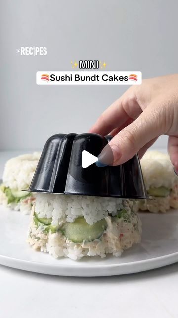 Recipes on Instagram: "Take your sushi to the next level 🤯 These Mini Sushi Bundt Cakes are simply irresistible 🍣 Grab the mini bundt pan through the link in our bio!🤩 Recipe and inspo from: @foodmymuse ✨ @recipes may earn commission through links on our social #minisushibundtcakes #mini #sushi #bundtcakes #sushirecipes #crab #sushirice #rice #cucumber #avocado #recipes #bundt" Mini Sushi, California Roll Sushi, Rice Side Dish Recipes, Viral Recipes, Sushi Cake, Mini Bundt, Rice Side Dishes, Asian Foods, Simply Irresistible