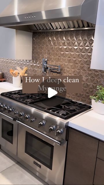 Sivan's Kitchen on Instagram: "I do this once a month to prevent build up and extra hard work. I cleaned the plates from inside my hood a few days before this and didn’t film it. All my cleaning products can be found in my amazon storefront in the cleaning supplies section. There’s a direct link in my bio ⭐️ 
Happy cleaning✨ and happy cooking👩🏻‍🍳

#deepcleaning #range #stovetop #ovencleaning #cleaning #springcleaning #reels #instagram #passover #passovercleaning" Cooking Range In Kitchen, Sivan's Kitchen, Oven Top, Old Stove, Bio Happy, Cooking Range, Happy Cooking, My Hood, Kitchen Oven