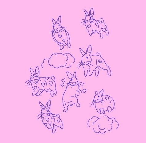 Easter Tattoo Flash, Rabbit Flash Tattoo, Shower Tattoo, Easter Tattoo, Animal Sleeve, Rabbit Tattoo, Easter Rabbits, Rabbit Tattoos, Flash Sheet