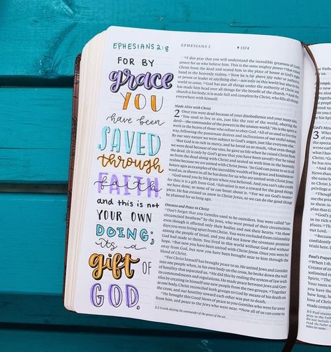 Ephesians 2 Bible Journaling, Ephesians 2:8-9, Ephesians Bible Journaling, Bible Journaling Ephesians, Bible Drawings, Ephesians 2 8 9, Journal Drawing, Inspire Bible, Esv Bible