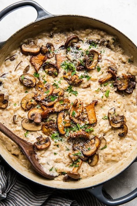 Wild Mushroom Risotto | The Modern Proper Rissoto Champignon, Crockpot Vegetable Lasagna, Crockpot Risotto, Meal Prep Ideas Breakfast, Risotto Dinner, Easy Vegetarian Chili Recipe, Lamb Roast Recipe, Vegetarian Chili Easy, Best Risotto