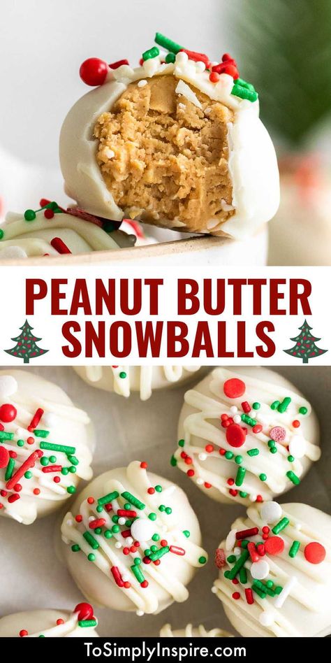 Non Cookie Christmas Treats, Christmas Dessert Basket, Peppermint Bark Snowballs, Easy Xmas Desserts Simple, Favorite Christmas Cookies Recipes, Peanut Butter Balls With Graham Crackers, Peanut Butter Christmas Treats, No Bake Holiday Desserts, Christmas Candy Recipes Homemade Easy