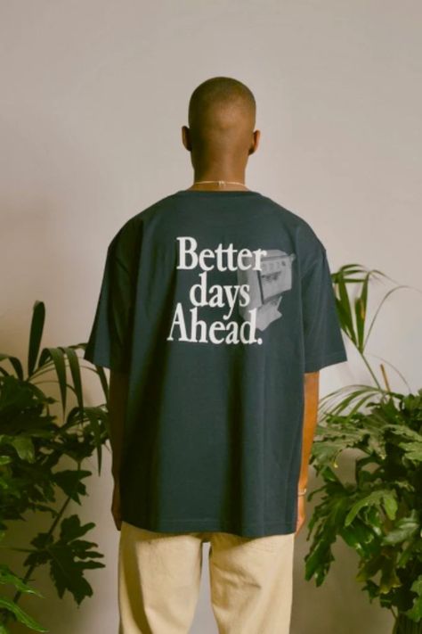 Elevate your streetwear game with this statement tshirt featuring the poetic words 'Better Days Ahead' emblazoned on the back. Made from high-quality materials, this comfy and stylish tshirt is a must-have addition to your wardrobe. Available in a variety of sizes and colors. Grab yours today and make a statement! #tshirt #streetwear #fashion #urbanwear #trendy #poetry #statementpiece #human #love #selflove #comfortable #outfitinspo #mensfashion #womensfashion #apparel #clothing #giftidea" Better Days Ahead, Oversized Tshirt Aesthetic, Trendy Tshirt Designs, Minimalist Tshirt Design, Tshirt Aesthetic, Streetwear Tshirt Design, Aesthetic Tshirt, Minimalist Streetwear, Tshirt Streetwear