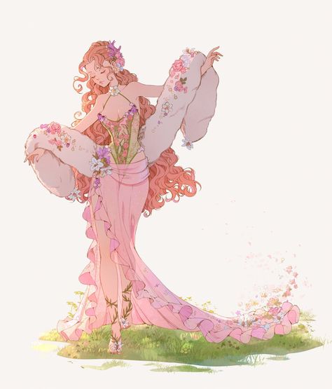 Goddess Persephone, Persephone Art, Spring Goddess, Goddess Of Spring, Arte Peculiar, Spring Fairy, Pinturas Disney, Arte Sketchbook, My Oc