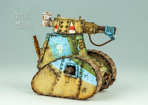 Deff Dread, Ork Conversion, Warhammer Orks, Fantasy Tank, 40k Orks, Tiny Tank, Ww2 Tanks, Armored Core, Wargaming Terrain