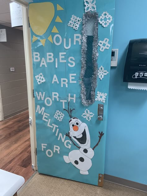 January Infant Classroom Door Ideas, Christmas Door For Infant Room, The Infants Who Stole Christmas Door, Winter Door For Classroom, Christmas Door Decorations For Daycare, Winter Daycare Bulletin Boards, Christmas Infant Door Ideas, Infant Room Christmas Door, Infant Room Daycare Door Decorations