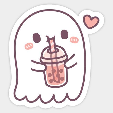 A doodle of a cute white ghost that loves drinking bubble tea with lots of boba pearls! Adorable design for Halloween season! -- Choose from our vast selection of stickers to match with your favorite design to make the perfect customized sticker/decal. Perfect to put on water bottles, laptops, hard hats, and car windows. Everything from favorite TV show stickers to funny stickers. For men, women, boys, and girls. #InstagramHighlightCovers #HighlightCoversInstagram Bubble Tea Doodle, Doodle Quotes Draw Art Journals, Doodle Pictures, Doodle People, Free Doodles, Doodle Doodle, Digital Aesthetic, Doodle Pages, Free Printable Stickers