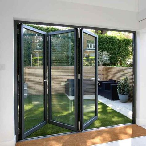 Folding Glass Patio Doors, Folding Patio Doors, Accordion Doors, Sliding Doors Exterior, Architecture Renovation, Glass Doors Patio, Glass French Doors, Door Manufacturer, Patio Door