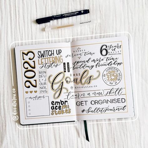 2024 Set Up, Bujo Yearly Goals Spread, This Year I Want To Journal, Bujo Opening Page, Year Page Bujo, This Year I Want To, 2024 Goals Journal, Bujo Year Cover 2024, New Bullet Journal Set Up