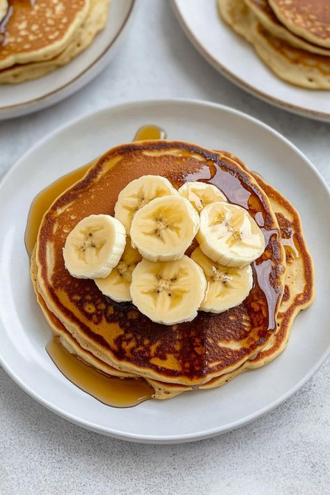 Indulge in a delicious and healthy breakfast with these fluffy Greek yogurt banana pancakes. This easy recipe is perfect for a leisurely morning meal or a quick weekday treat. Made with simple ingredients, these pancakes are packed with flavor and nutrients to kickstart your day. Enjoy them topped with fresh fruit, maple syrup, or your favorite toppings for a satisfying and wholesome meal that everyone will love. Pancake Recipe Healthy, Quick Pancake Recipe, Quick Pancakes, Best Greek Yogurt, Yogurt Banana, Healthy Pancake Recipes, Greek Yogurt Recipes, Yogurt Recipes, Pancake Batter