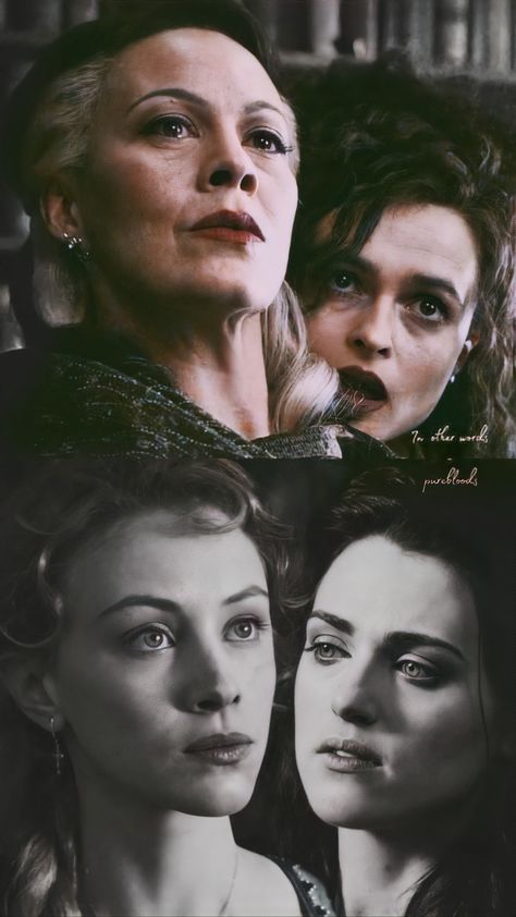 Narcissa And Bellatrix Black, Narcissa Black Fancast, Black Sisters Harry Potter, Black Sisters Aesthetic, The Black Sisters, The Black Family, Malfoy Family, Snape Harry Potter, Harry Potter Disney