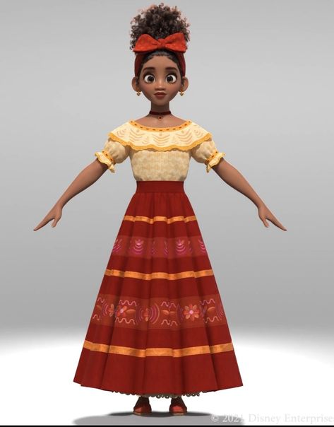 Snowing Aesthetic Wallpaper, Dolores Madrigal, Belle Gown, Animated Clothes, 3d Karakter, Familia Madrigal, Disney Concept Art, Model Sheet, Disney Colors