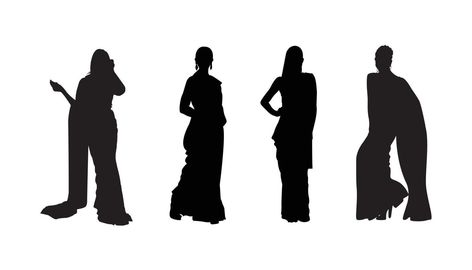 Woman in Saree Silhouette Saree Silhouette, Shadow Art, Royalty, Vector Art, Royalty Free, Vector Free, Saree, Clip Art, Art