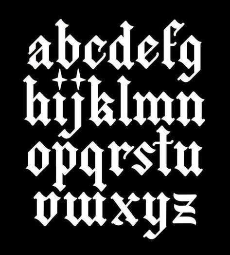 Alfabet Font, Tattoo Fonts Alphabet, Lettering Styles Alphabet, Gothic Lettering, English Font, Graffiti Lettering Fonts, Typography Alphabet, Old English Font, Tattoo Lettering Fonts