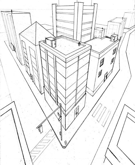 3 Point Perspective Drawing, Learning Perspective, Linear Perspective Drawing, Perspective Landscape, Landscape Perspective, 2 Point Perspective Drawing, Perspective Architecture, 3 Point Perspective, Three Point Perspective