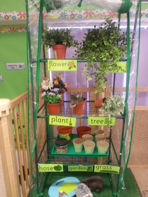 Greenhouse and Garden centre role play Florist Role Play Eyfs, Garden Center Dramatic Play, Garden Shop Dramatic Play, Garden Centre Role Play Eyfs, Garden Center Displays Nurseries, Garden Centre Role Play, Plants Kindergarten, Eyfs Outdoor Area, Garden Unit