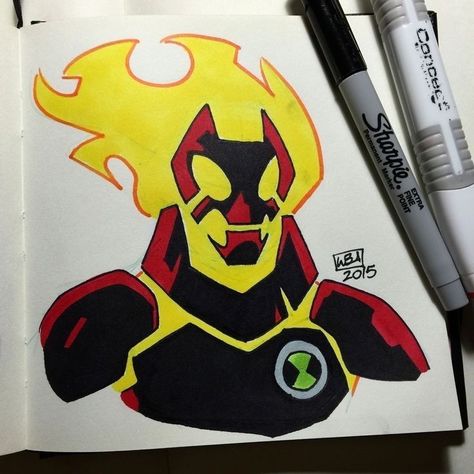 Ben Ten Drawing, Ben 10 Sketch, Cartoon Network Drawings, Heatblast Ben 10, Ben 10 Drawing, Marvel Art Drawings, Ben 10 Comics, Anime Drawing Books, Graffiti Style Art