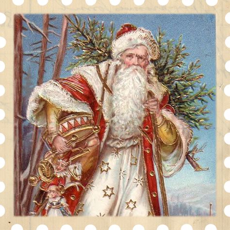 History Of Santa Claus, Lavender Inspiration, Large Poster Prints, Victorian Santa, Vintage Christmas Images, 25 Days Of Christmas, Saint Nicolas, Vintage Santa Claus, St Nicholas