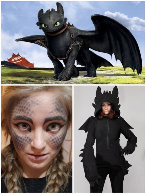 Toothless And Light Fury Halloween Costume, Hiccup And Toothless Costume, Toothless Dragon Costume, Toothless Costume Diy, Toothless Wings, Toothless Cosplay, Toothless Costume, Dragon Makeup, Dancing Pose