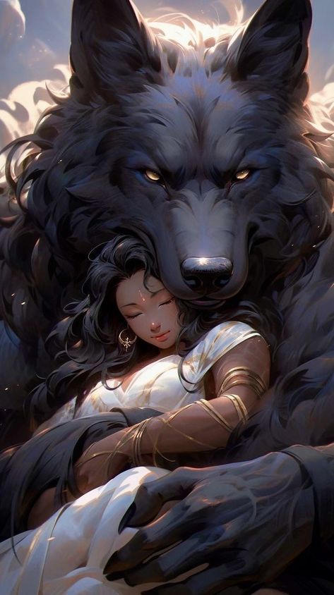 Alpha Werewolf Fantasy Art, Werewolf Love Human, Werewolf And Girl, Anime Werewolf, Wolf Monster, Fantasy Romance Art, Red Riding Hood Art, Alpha Werewolf, Werewolf Aesthetic