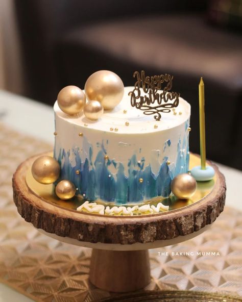 Bringing a touch of gold and elegance to birthday celebrations with this hand-painted blue and white abstract cake, adorned with golden spheres ✨🎂. Every detail, from the textured frosting to the personalized name, is made with love and care. 💙 #homebaker #cakeart #birthdaycakes #customcakes #goldcake #blueandgold #handpaintedcake #bakersofinstagram #cakesofinstagram #thebakingmumma Blue Gold Birthday Cake, Abstract Cake, Gold Birthday Cake, Hand Painted Cakes, Wedding Cakes Blue, Blue Cakes, Gold Cake, Gold Birthday, Touch Of Gold