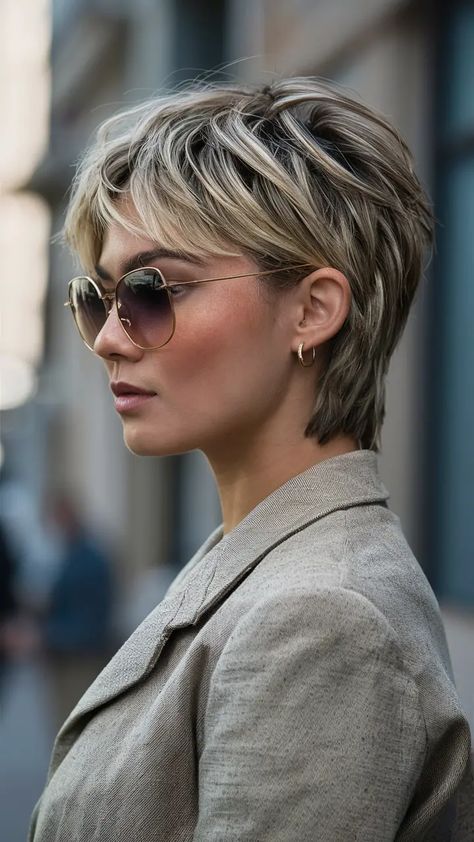 28 New Hairstyles for 2025: Trendy Cuts, Colors, and Styles to Try This Year Textured Short Haircuts For Women, "bixie" Haircut, "bixie" Haircut 2024, Layered Bobs For Fine Hair, Edgy Undercut Pixie, Waves With Bangs, Styling Ideas For Women, Long Haircuts For Women, Long Hair Layers