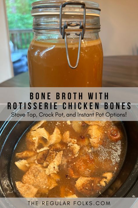 costco rotisserie chicken recipes soup, bone broth recipe, bone broth instant pot, bone broth diet, chicken bone broth soup Store Bought Rotisserie Chicken, Bone Broth Instant Pot, Chicken Bone Broth Recipe, Using Rotisserie Chicken, Make Bone Broth, Broth Diet, Bone Broth Diet, Costco Rotisserie Chicken, Bone Broth Soup