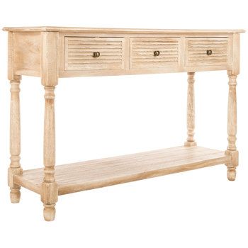 White Stone Wood Sofa Table  Hobby Lobby $139.99 Natural Wood Console Table, White Sofa Table, Hobby Lobby Furniture, Sofa Table With Drawers, Wood Sofa Table, White Console Table, Up House, Trendy Bathroom, Wood Sofa