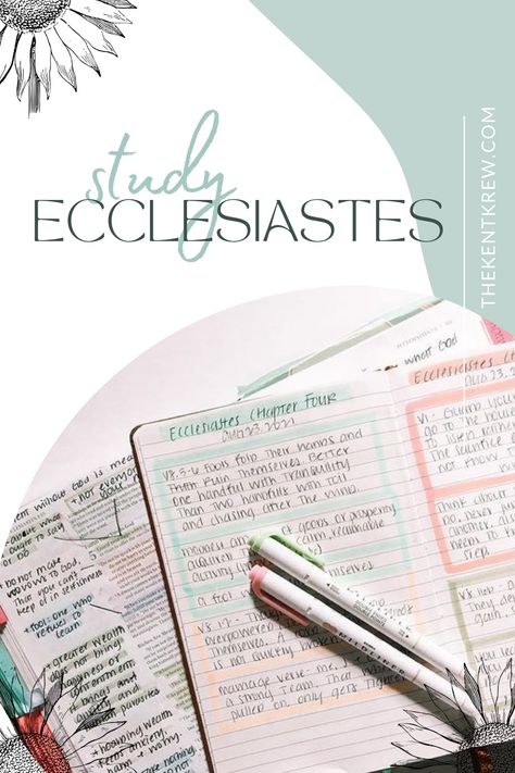 Ecclesiastes Bible Study, Ecclesiastes Study, Ecclesiastes Bible Journaling, Wisdom In The Bible, Painted Journals, Bible Study For Women, Verse Of The Week, Bible Journaling Ideas, Womens Bible