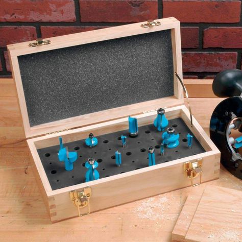 Small Router Bit Case ***  Learn more evaluations of the item by visiting the web link on the photo. (This is an affiliate link). #woodworkingtoolsandaccessories Router Bit Storage, Small Router, Router Plate, Bit Storage, Wood Trellis, Wood Mantle, Trim Router, Woodworking Bed, Woodworking Box