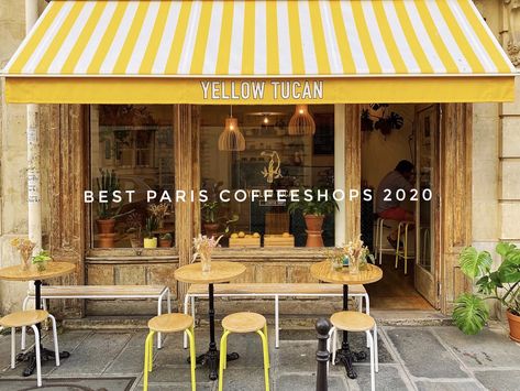 Yellow Coffee Shop, Paris Coffee Shop, Story Coffee, Places In Paris, Modern Coffee Shop, Mini Cafe, Shop Facade, Coffee Places, Paris Style