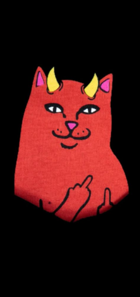 I do not see nowhere this RipnDip cat, soo I tried my best and this is the final image. I hope you love guys! Se Ya🤗 Ripndip Cat, Ripndip Wallpaper, Evil Cats, Cricut Templates, Rugs Ideas, Evil Cat, Birthday Poster, Maneki Neko, Cat Wallpaper