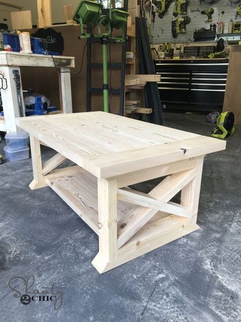 Table Farmhouse, Rocket Stoves, Coffee Table Farmhouse, Diy Coffee Table, Diy Furniture Table, Farmhouse Furniture, Woodworking Furniture, Table Plans, Woodworking Projects Diy