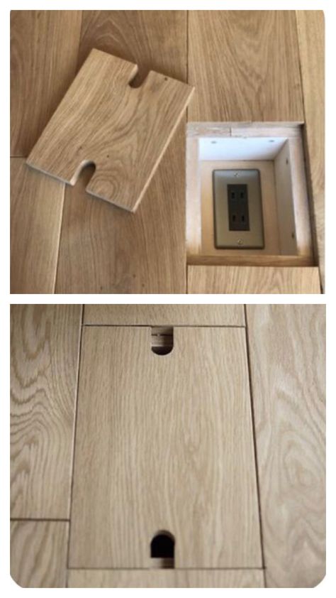 Electrical Outlet In Floor, Outlet In Floor, Living Room Floor Outlets, Hidden Floor Storage, Floor Receptacle, Floor Level Fireplace, Wood Floor Detail, Floor Plugs Electrical Outlets, Hidden Floor Outlet