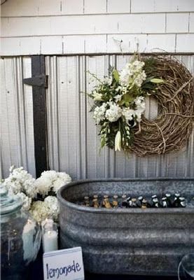 perfect for a barn wedding..... couldn't agree more. Diy Backyard Wedding, Deco Champetre, Drink Station, Here Comes The Bride, Backyard Wedding, Wedding Tips, Country Wedding, Barn Wedding, Future Wedding