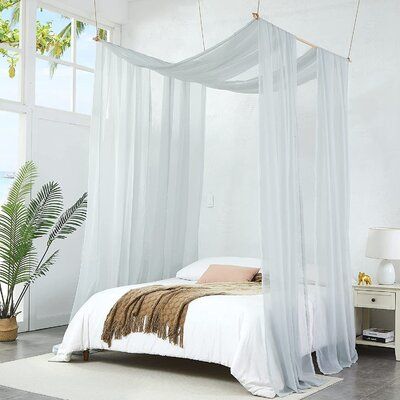 Make Your Bedroom Special with Eider & Ivory™ Bed Canopy Drapes in 7 Colors (Beige, Caramel Gold, Navy Blue, Sage Green, Silver, Teal and White). Pick From 55 inch wide by 216 Inches long (18 Feet or 6 Yards), or 55 inch wide by 288 Inches long (24 Feet or 8 Yards) Sheer Scarves for Canopy Beds, Bed Tents, Party Decoration, Fabric for Wedding Reception. Can Also Be Used as Window Scarf or Wedding Arch Drapes. Color: Silver, Size: King | Eider & Ivory™ Canopy Bed Curtains In 7 Colors & 2 Sizes Po Canopy Drapes, Bed Canopy Curtains, Kids Bed Tent, White Bed Canopy, Cama Closet, White Canopy Bed, Bed Tents, Adult Bedroom Decor, Twin Canopy Bed