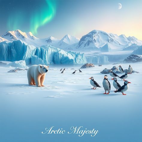 Majestic Arctic Wildlife  #arcticwildlife #nature #polar #northernlights #art #poster Arctic Wildlife, Arctic Region, Art Poster, Northern Lights, Quick Saves, Art, Nature