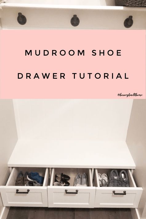 Shoe Drawers, Shoe Organization Small Space, Mudroom Shoe Storage, Shoe Cubbies, Shoe Storage Drawers, Shoe Storage Diy, Shoe Organization Diy, Shoe Drawer, Diy Shoe Storage