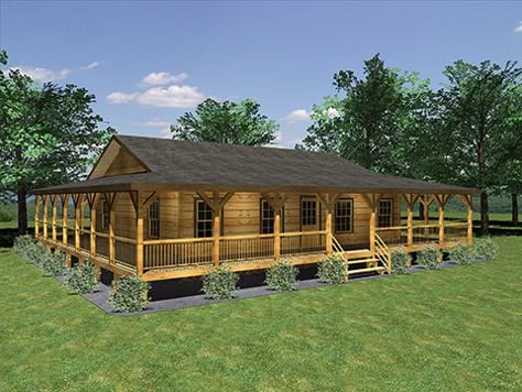 Custom - Patterson Homes With Wrap Around Porches, Small Farmhouse Plans, Log Cabin House, Log Home Plan, Log Cabin Floor Plans, Small Cabin Plans, Log Home Floor Plans, Log Home Plans, Porch Plans