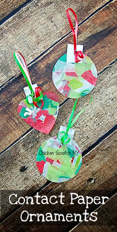 Get the kids involved with the decorating this holiday season with simple contact paper ornaments (no glue or glitter required!) Contact Paper Crafts, Christmas Crafts Diy Kids, School Thoughts, Ornaments Diy Kids, Museum Ideas, Paper Christmas Ornaments, Kids Christmas Ornaments, Trendy Diy, Diy Ornaments