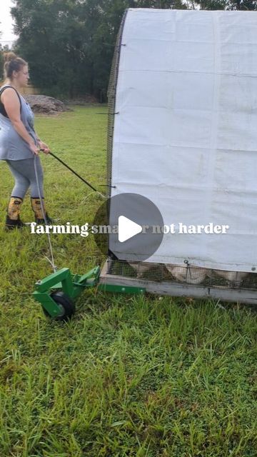 Carisa | Small Farming on 2 Acres on Instagram: "The most 🔥 combination - our easy to build & cost effective chicken tractor + the wheels to make it all moveable by just about anyone! Pastured poultry made simple ✌🏻

Our tractor is 8ft x 10ft & fits up to around 40 chickens inside depending on if they free range during the day or stay inside full time. I've done up to 40, and as few as 13. (We use these moveable coops for egg layers AND meat birds because the roosting bars and nesting boxes are removable!) The more birds you have inside, the more you want to consider moving to fresh grass daily or even twice a day. 

Using a wheel system that is always attached to the tractor makes it so much quicker + you only need to move your tractors one place forward. THIS is why I love having a mov Moveable Chicken Coop, Roosting Bars, Pastured Poultry, Small Farming, Meat Birds, Chicken Tractor, Pet Chickens, Nesting Boxes, Down On The Farm