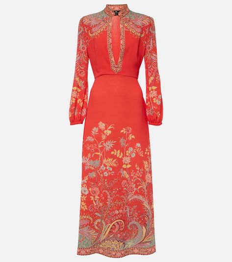 Build Wardrobe, Etro Dress, Dressy Hats, 2024 Dresses, Preppy Fashion, Printed Silk Scarf, Cotton Midi Dress, Red Midi Dress, Pink Midi Dress